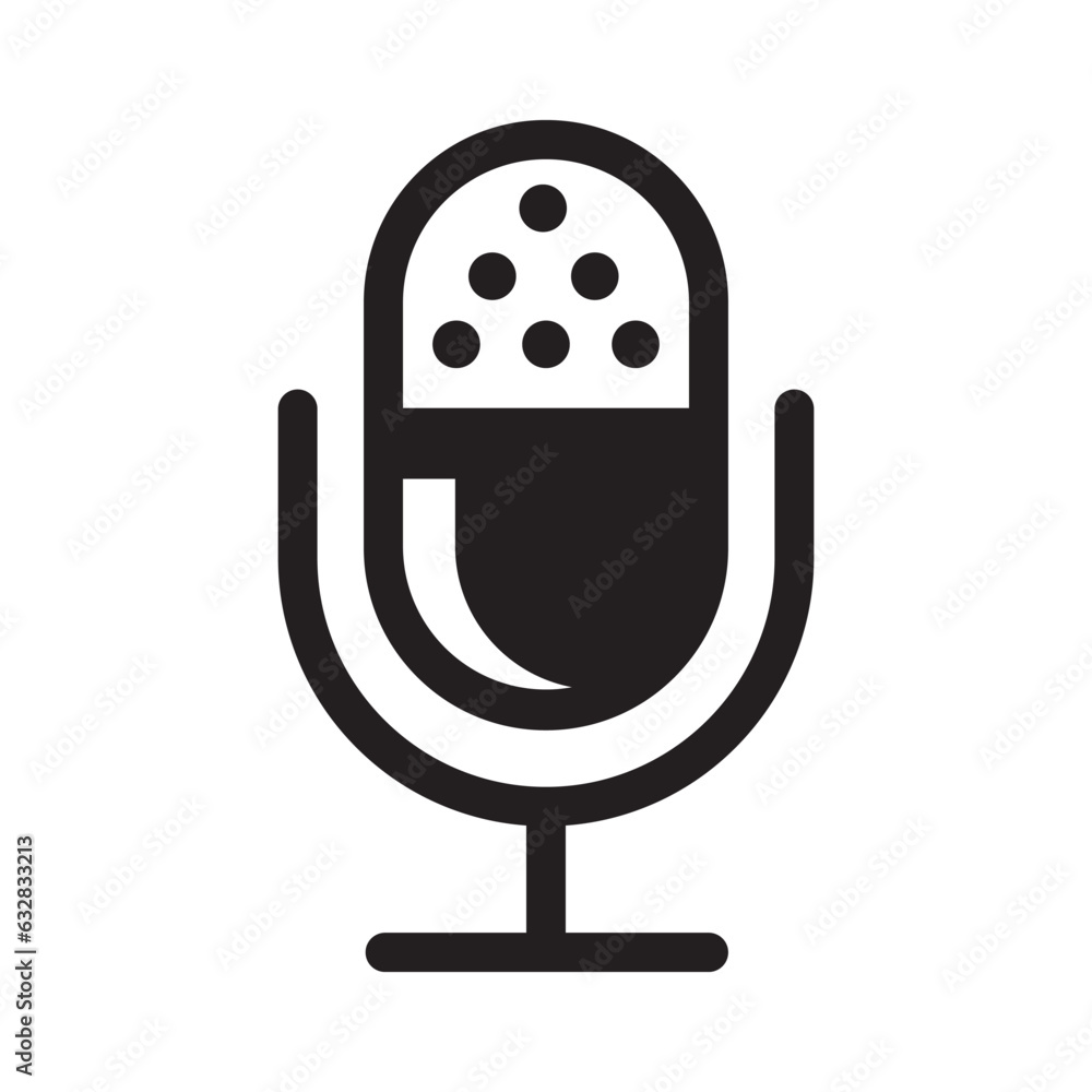 Microphone icon vector on trendy style for design and print Microphone icon vector on trendy style for design and print