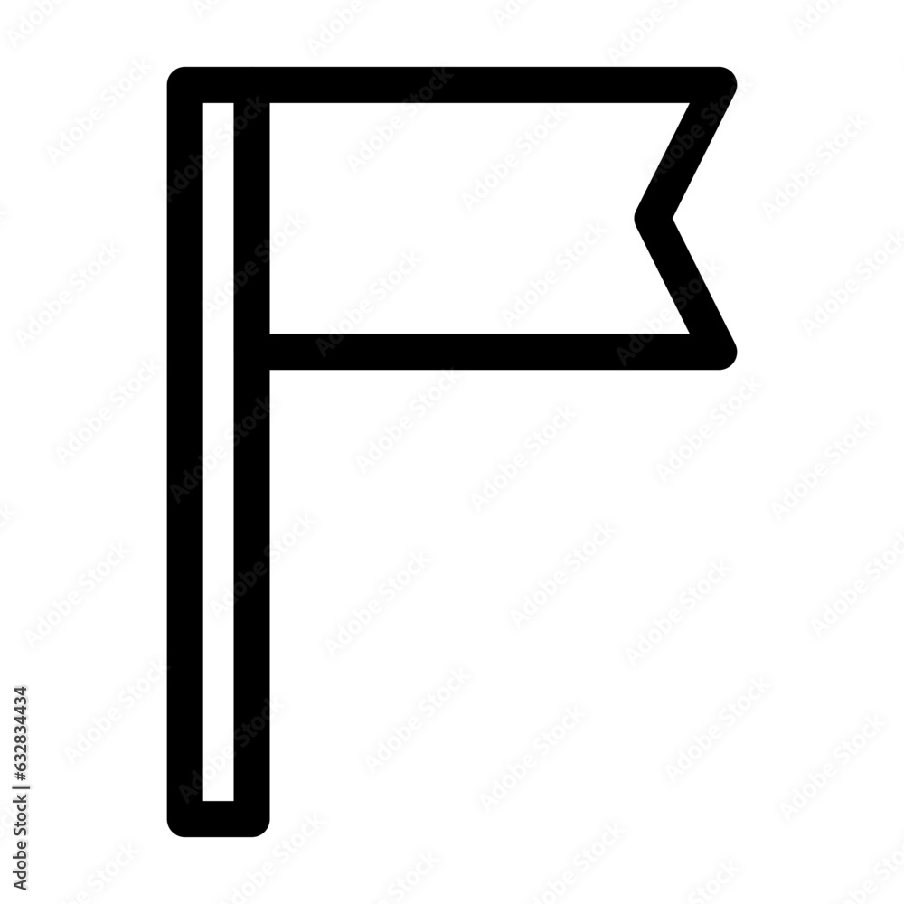 Peak red Flag flat outline Peak red Flag flat outline