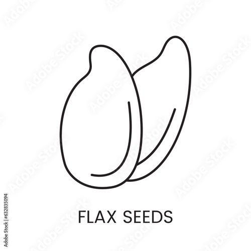Embrace the nutritional power of Flax Seeds with this sleek line vector icon, symbolizing their rich health benefits and versatility.