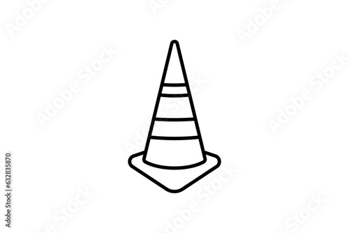 Road Cone Icon. Icon related to Traffic. line icon style. Simple vector design editable