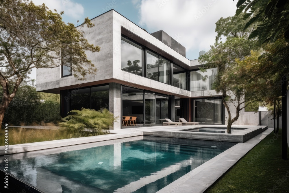 Modern retreat inviting to go. IA generative Modern retreat inviting to go. IA generative