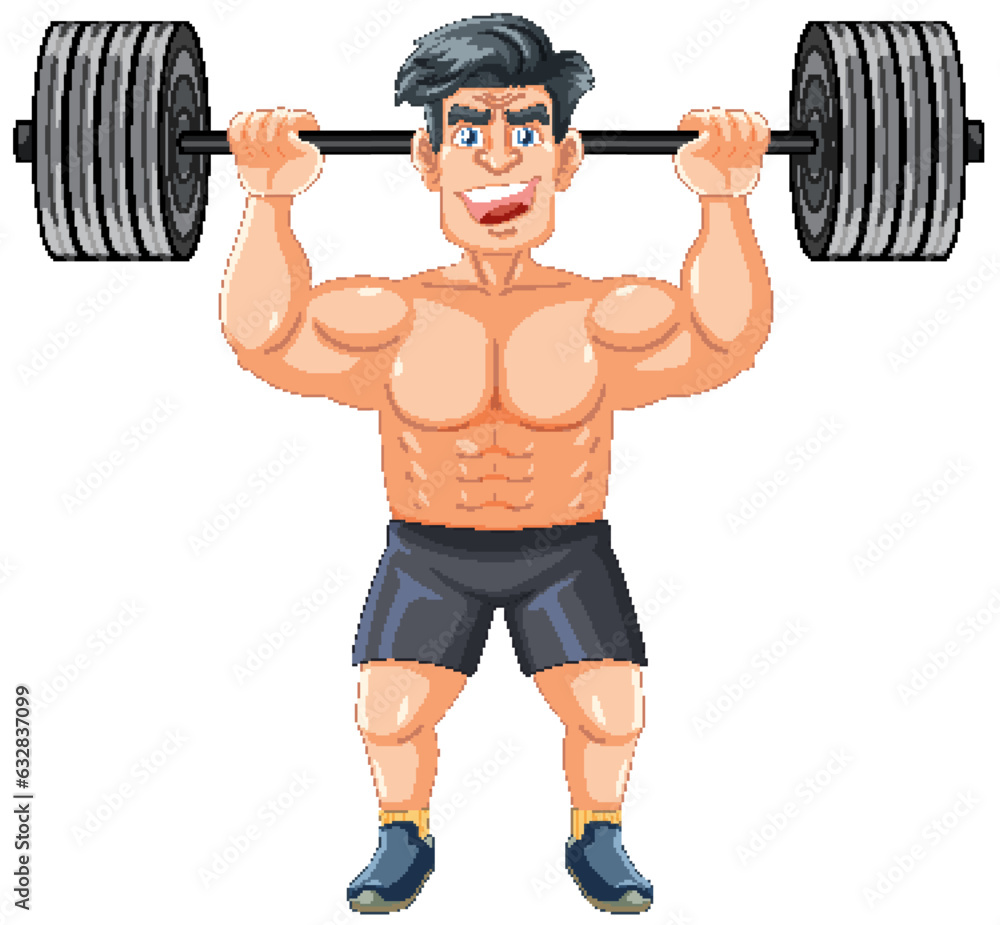 Fototapeta premium Muscular Man Weight Lifting