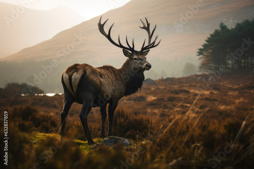 Stag Roaming in Dawn's Embrace