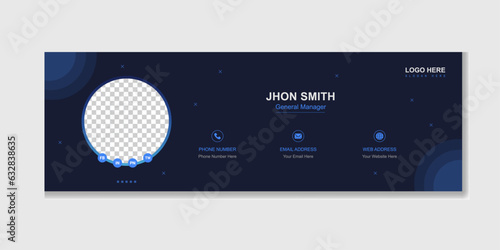Email footer template or Business email signature. Corporate mail business email signature vector banner. Black Minimal Design.
