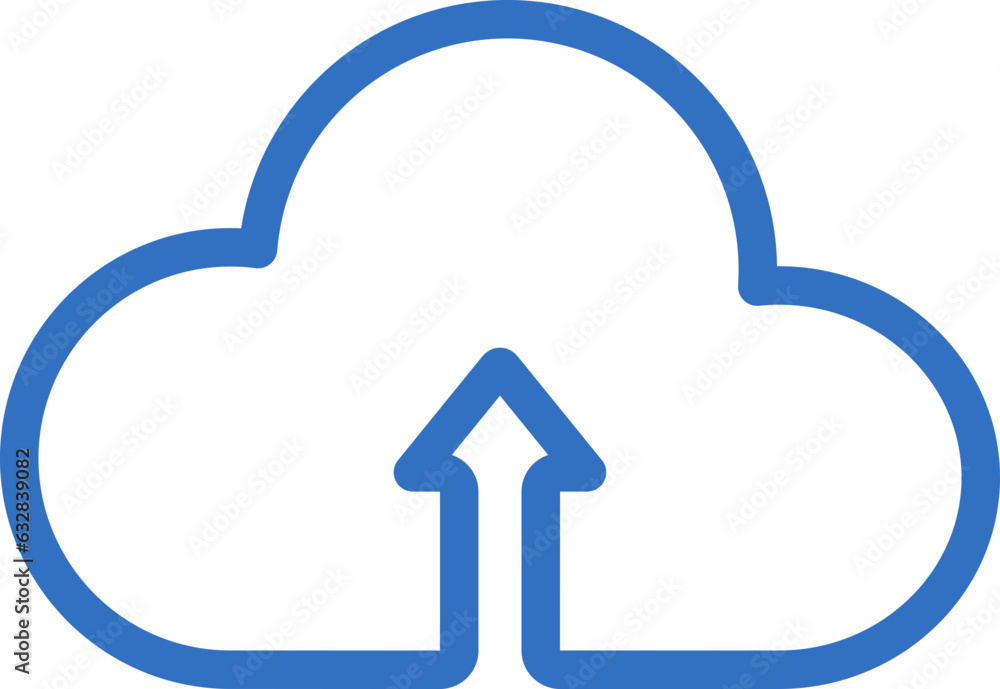 cloud upload icon line design, monoline icons. cloud upload icon line design, monoline icons.