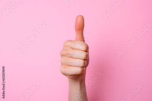 thumb up, hand, finger, like, realistic thumb up, hand language, good job, real hand, thumb up in pink background