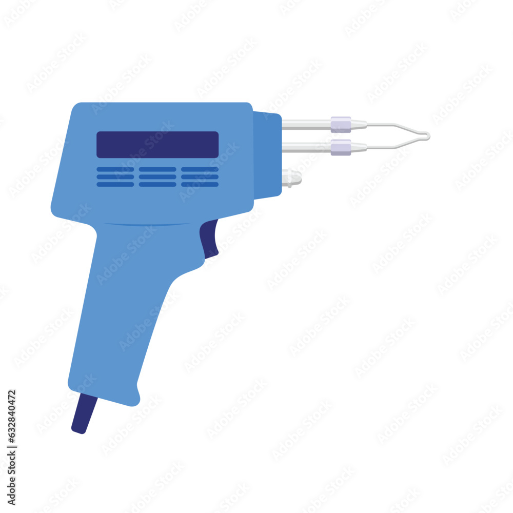 Soldering Gun Flat Illustration. Clean Icon Design Element on Isolated White Background Soldering Gun Flat Illustration. Clean Icon Design Element on Isolated White Background