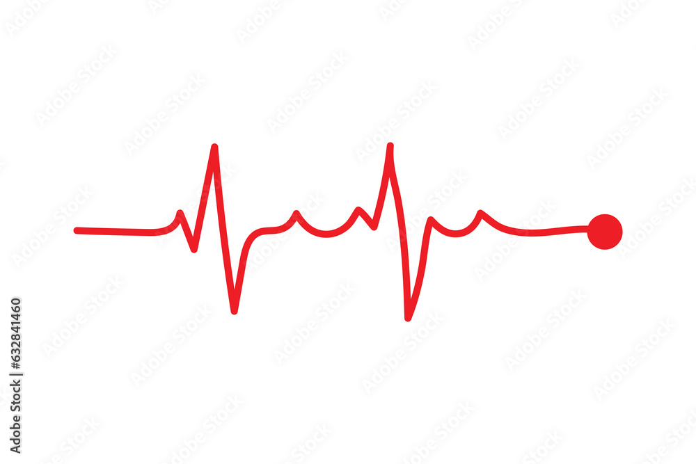 ECG heart beat line icon symbol, Heart beat pulse hospital logo sign. Vector.