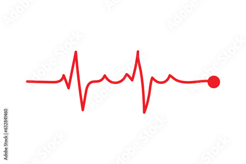 ECG heart beat line icon symbol, Heart beat pulse hospital logo sign. Vector.