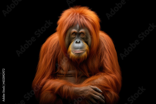 Majestic Sumatran Orangutan in Full View © AIproduction