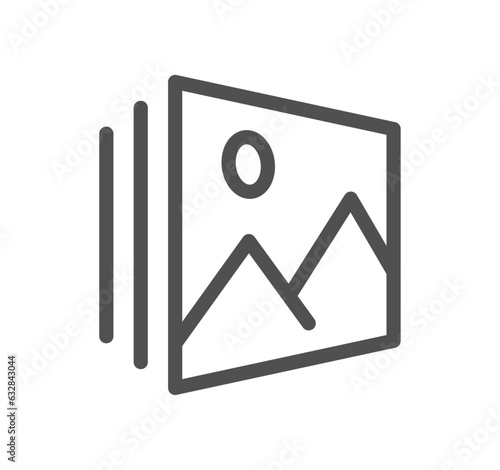Image related icon outline and linear vector.