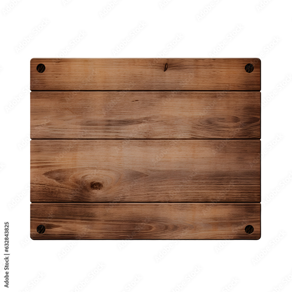 Wooden sign isolated on white background