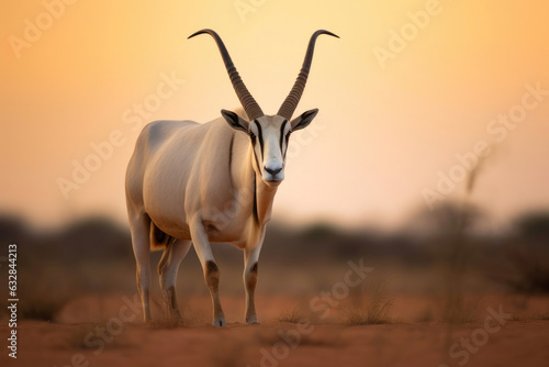 Full-Body Scimitar-horned Oryx in Natural Habitat