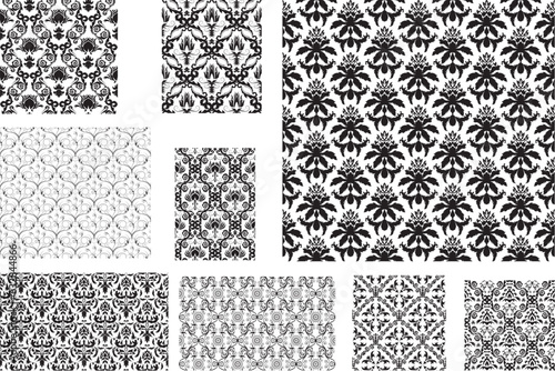 black and white seamless pattern element