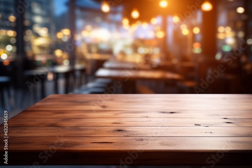 Top desk with blur restaurant background © Lucas