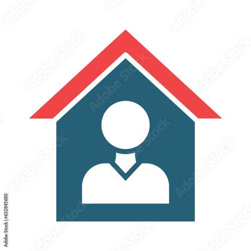 Orphanage Glyph Two Color Icon Design