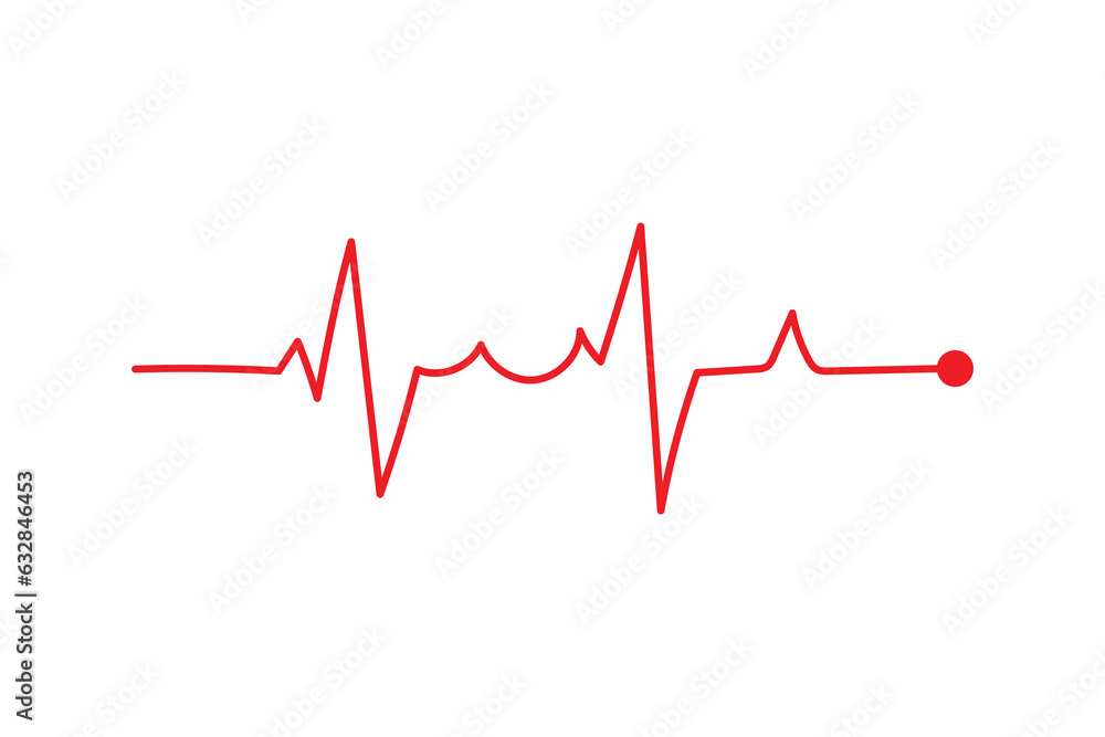 ECG heart beat line icon symbol, Heart beat pulse hospital logo sign.
