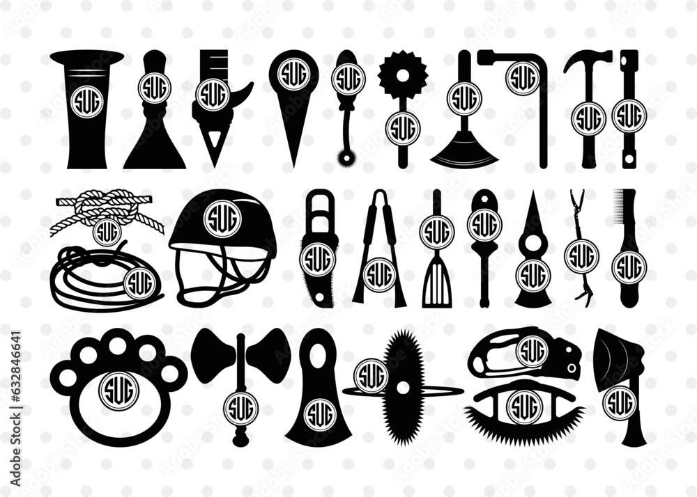 Mountaineers Tool Circle Monogram, Mountaineers Tool SVG, Victorinox