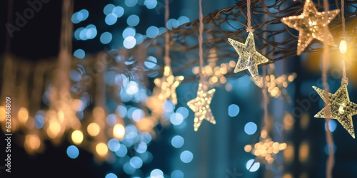 leuchtende Sterne mit weihnachtlichen Hintergrund
