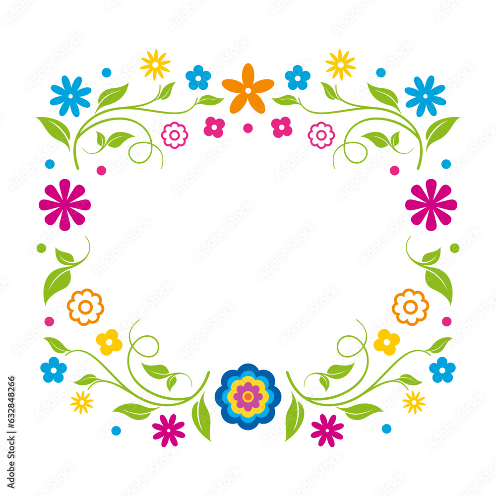 Wreath vector with leaf & flowers, floral border, clipart, modern, elegant border vector, abstract floral frame for greeting cards, post, tags, banner, printable