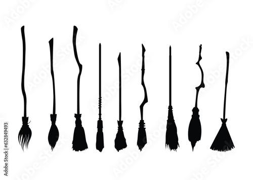witch's brooms silhouette