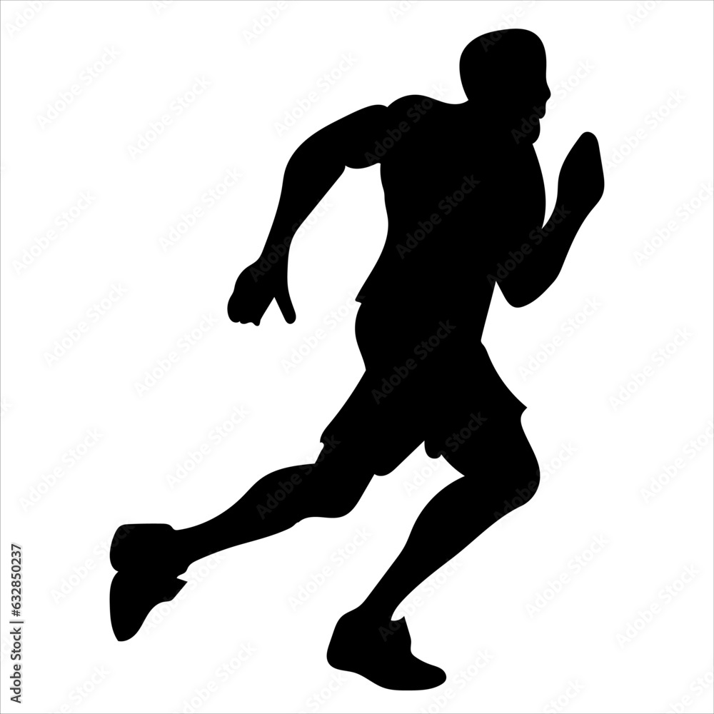 A man running style avatar art in black and white