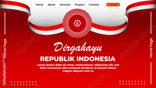 Background homepage and landing page HUT Indonesian independence for Web, Banner, Cover, Layout, Poster and Flayer Template.