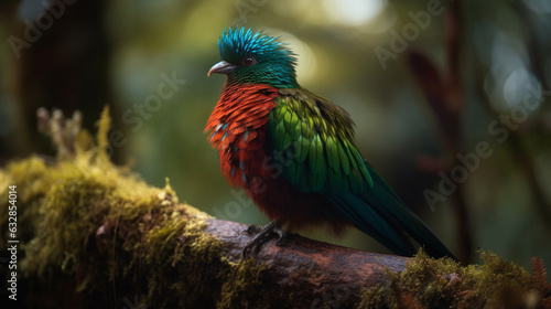 Quetzal Displaying Its Vibrant Plumage, Jungle Birds, bokeh  © Nati