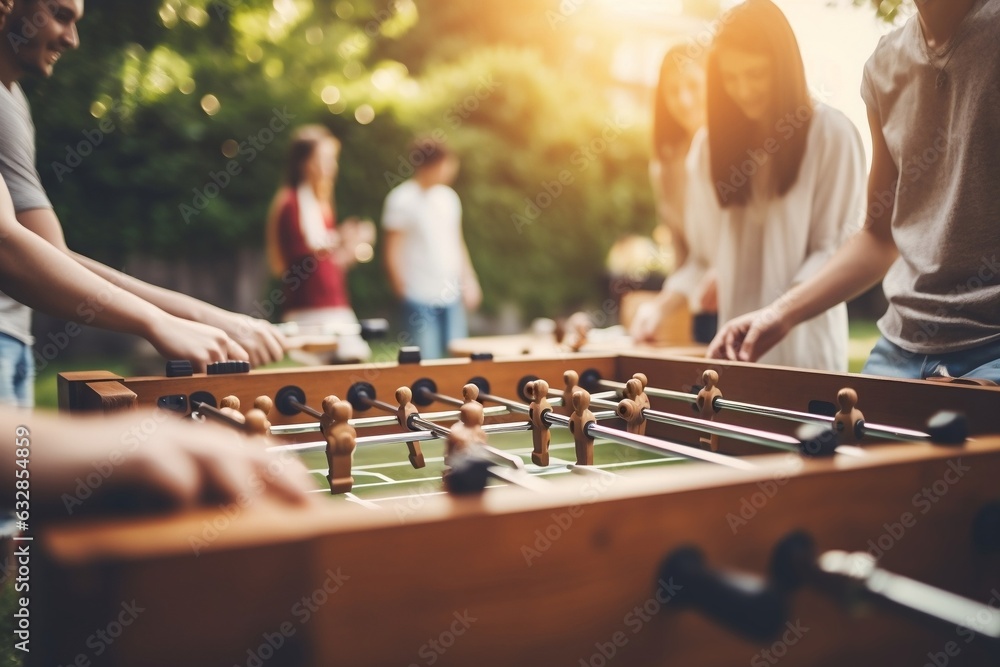 Foto de Foosball Frenzy Young People Playing while Celebrating ...