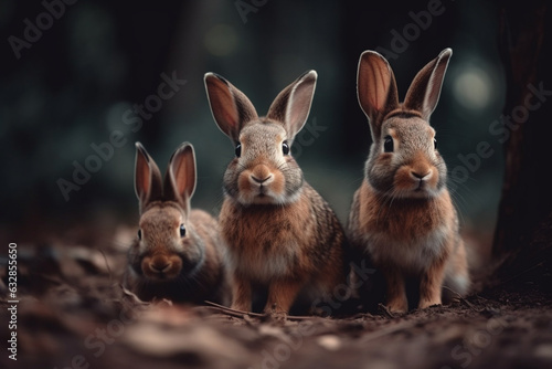 Rabbit Family Portrait, Rabbit, bokeh  © Nati