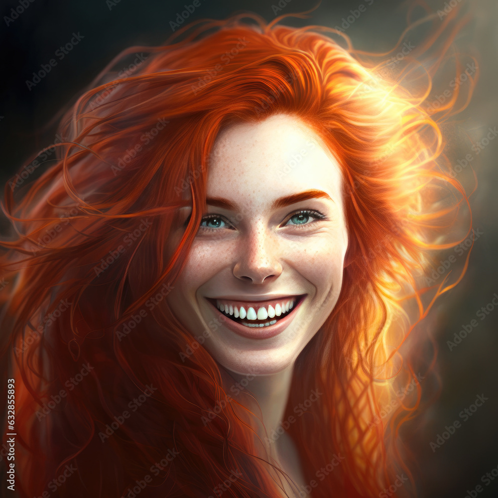 Smiling girl with a fiery hair Smiling girl with a fiery hair