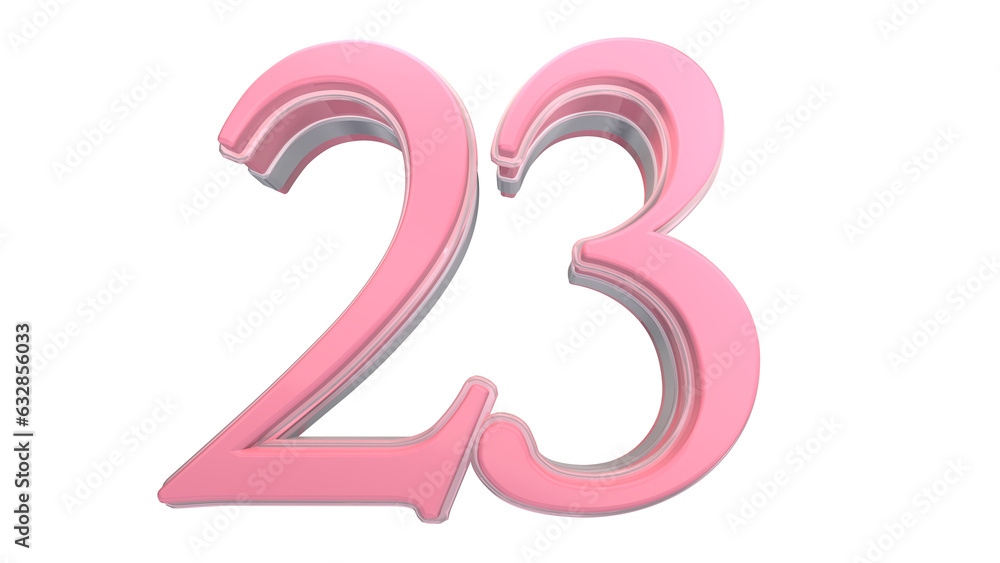 Fototapeta premium Creativepink 3d number 23