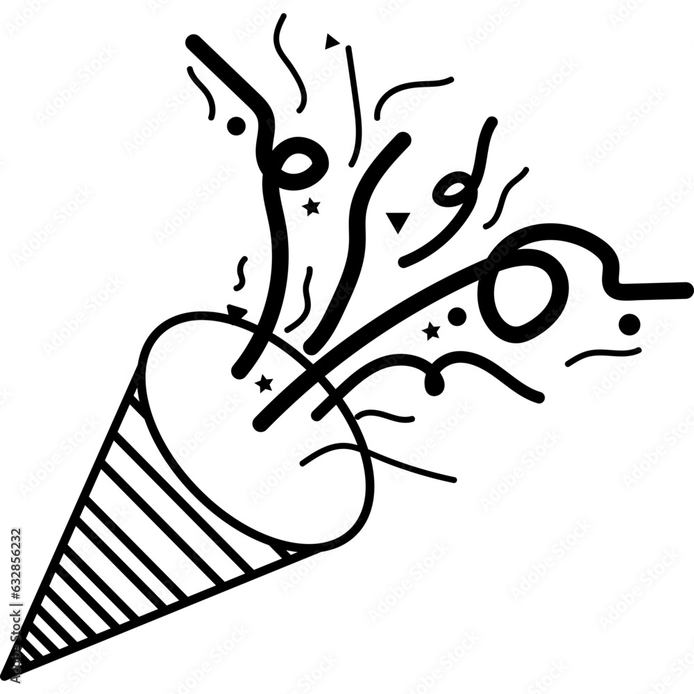 Naklejka premium Confetti Popoer Icon
