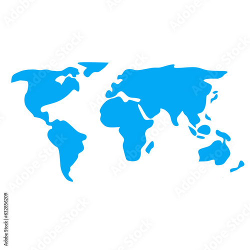 blue cartoon world map icon element design 