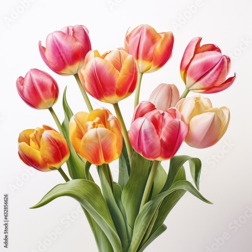 Wallpaper Mural Tulip in white background, AI generated Image Torontodigital.ca