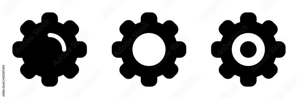 Gear icon set for setting and configuration Gear icon set for setting and configuration