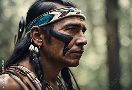 Portrait of a native American photo