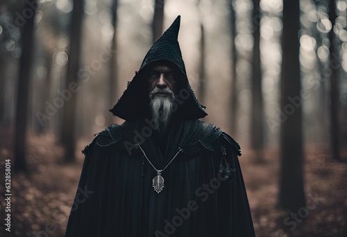 A wizard standing in a forest