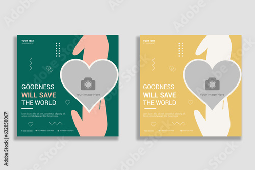 Charity social media and web banner template