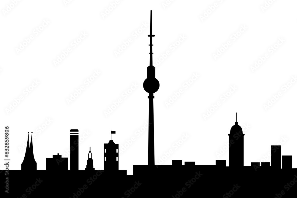 Berlin silhouette skyline Flat Vector Artwork