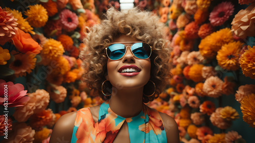 Summer Fashion portrait of a woman in sunglasses
