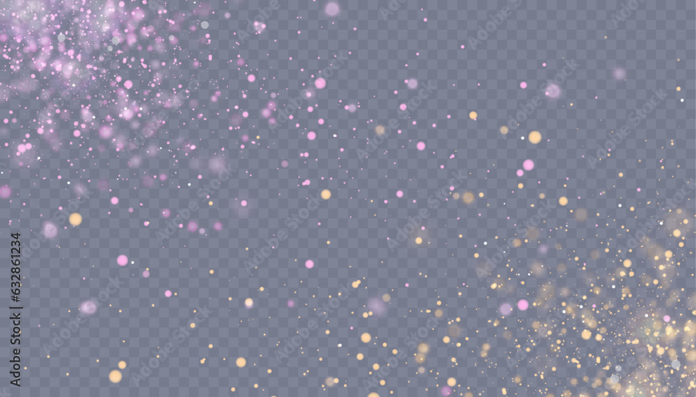 Glowing bokeh light effect with lots of shiny particles isolated on ...