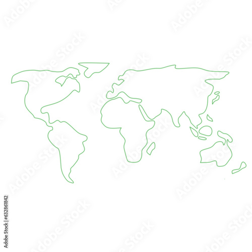 green glowing world map outline icon element design 