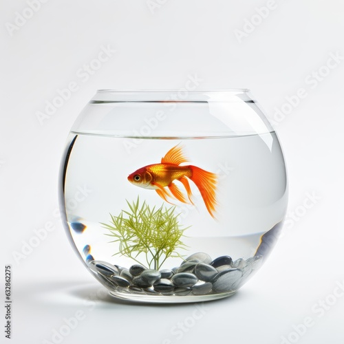 Fish in a small aquarium  AI generated Image