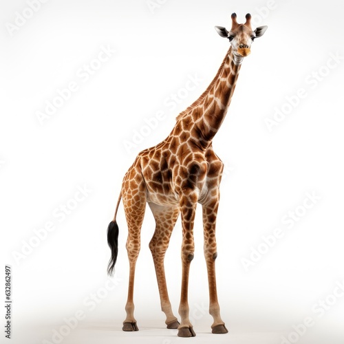 Giraffe in white background, AI generated Image © musa