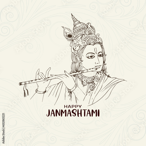 Happy janmashtami festival beautiful religious background
