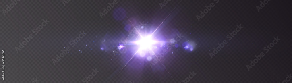 The bright sun shines with warm rays, vector illustration Glow of a ...
