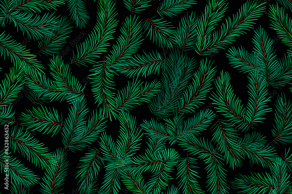 New Year, Christmas pattern of Christmas tree branches. Background, wallpaper