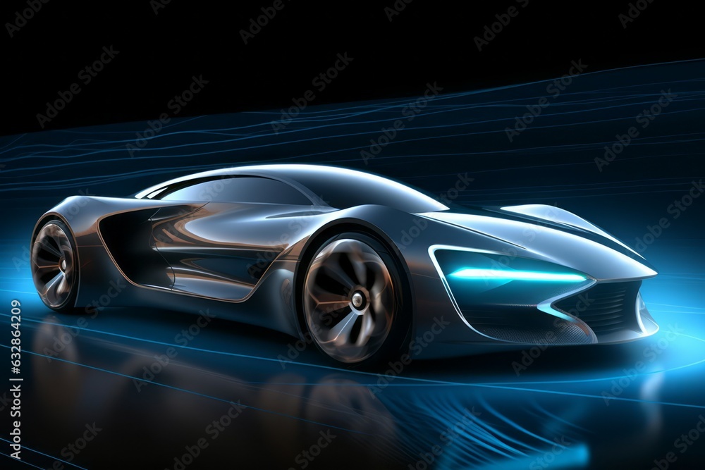 Electric sport car design concept for clean energy vehicle Created with Generative AI technology. Electric sport car design concept for clean energy vehicle Created with Generative AI technology.