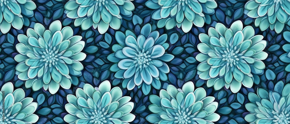 blue floral seamless pattern background. generative ai blue floral seamless pattern background. generative ai